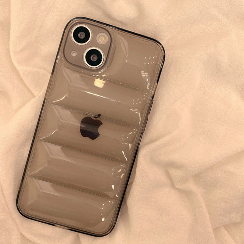 Venta al por mayor para la caja transparente TPU del teléfono móvil de la chaqueta de Down de Iphone14